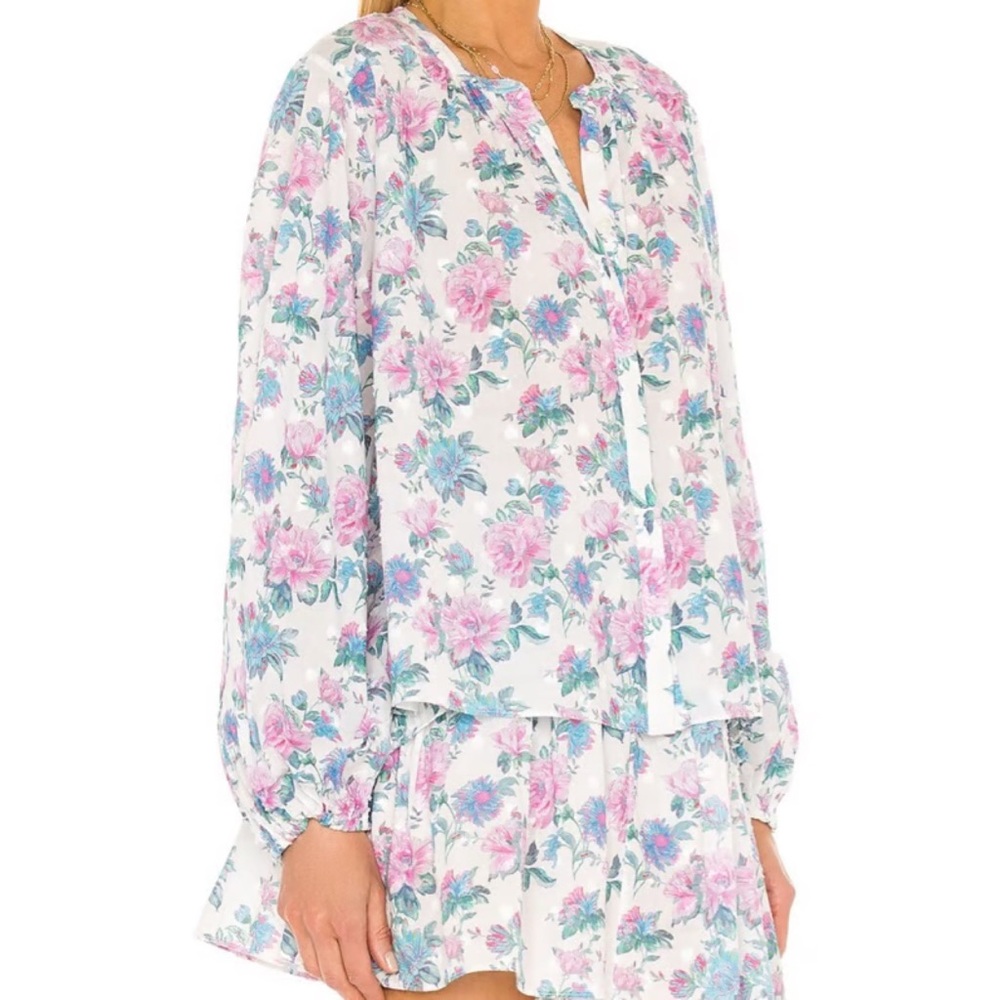 LoveShackFancy / Renate Blouse in Sea Orchid - Picture 3 of 9